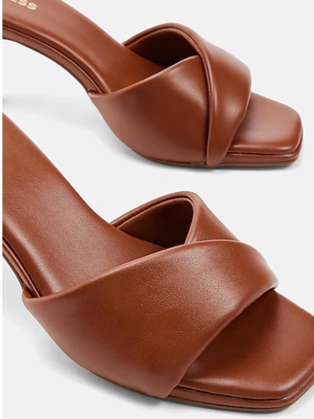 Express Wrap Band Square Toe Mid Heeled Sandals